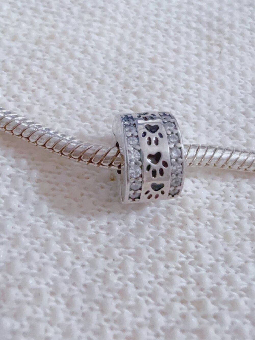Paw print Clip Charm, Dog Charm Animal S925 Silver Charm For Pandora Bracelet